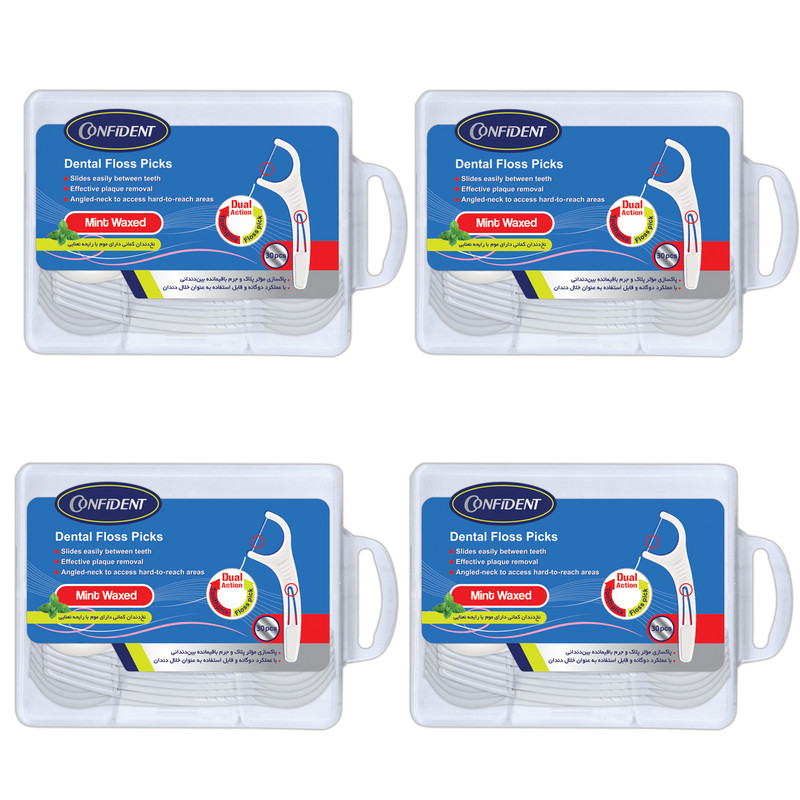نخ دندان کانفیدنت مدل BoxFlossPick4 مجموعه 4 عددی