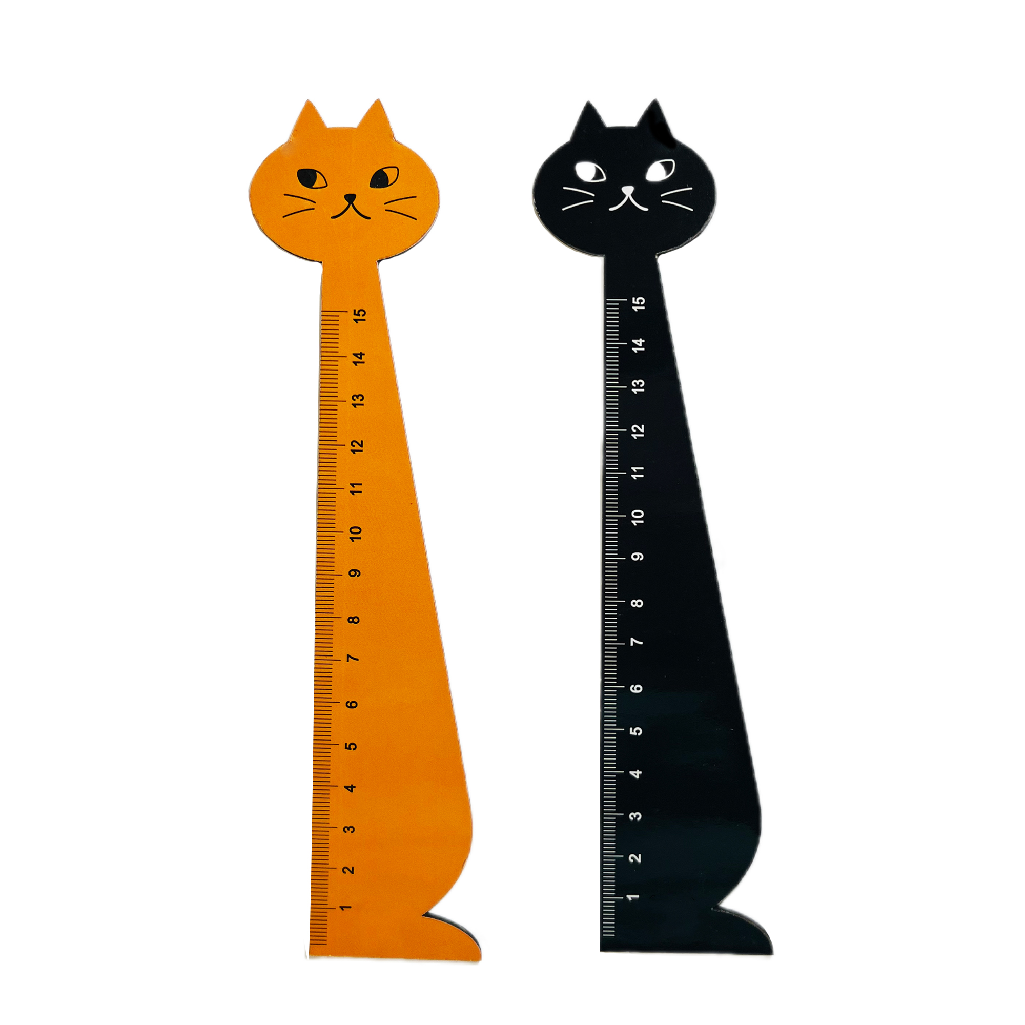 خط کش 15 سانتیمتری مدل گربه مجموعه 2 عددی