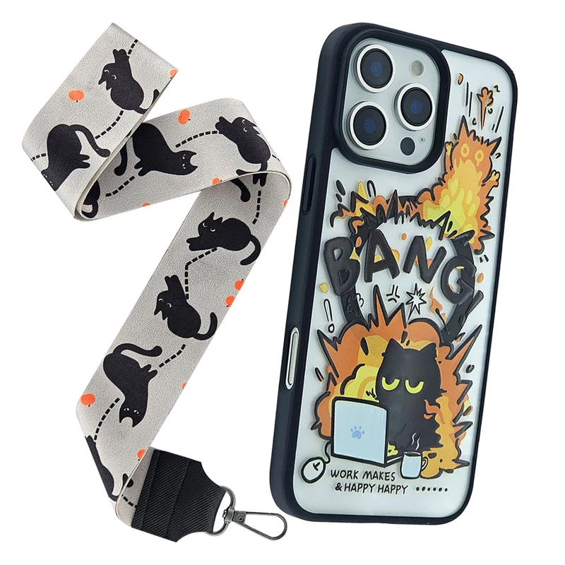 کاور فون کیس مدل مگ سیف کد Bang مناسب برای گوشی موبایل اپل Iphone 16promax به همراه بند آویز