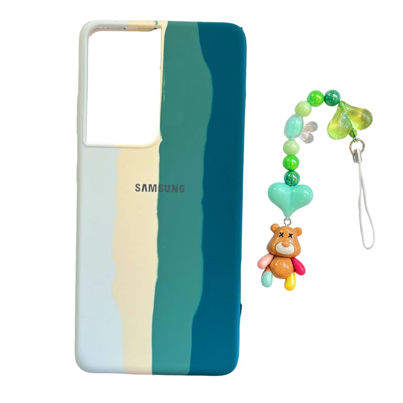 کاور مدل سیلیکونی طرح برکه کد A11676 مناسب برای گوشی موبایل سامسونگ Galaxy S21 Ultra به همراه بند آویز