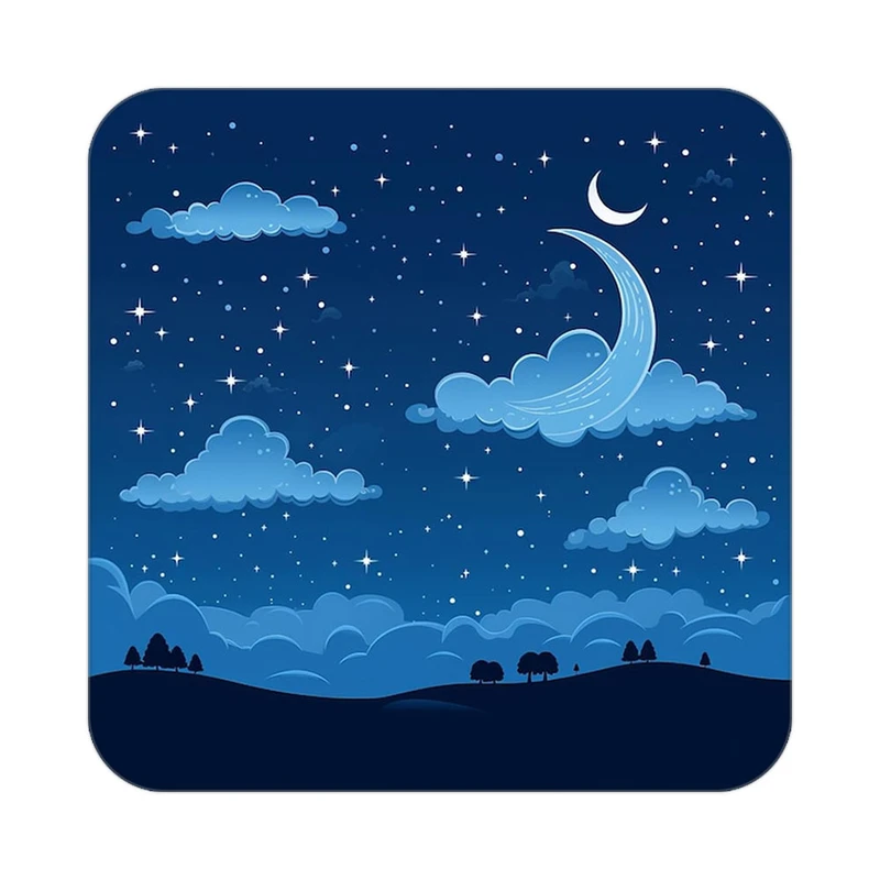 زیر لیوانی کاکتی طرح ماه و ستاره مدل mp53200