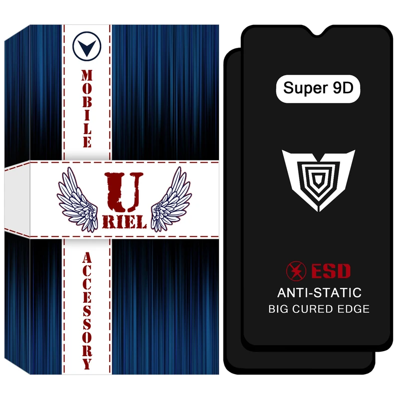 محافظ صفحه نمایش شیشه ای یوریل مدل Super 9D مناسب برای گوشی موبایل شیائومی Redmi Note 7 بسته دو عددی