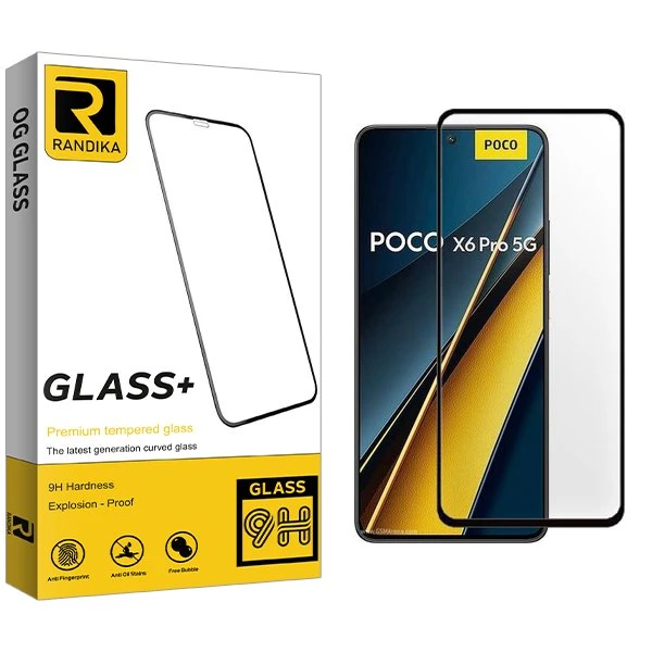 محافظ صفحه نمایش شیشه ای راندیکا مدل RK FullGlue مناسب برای گوشی موبایل شیائومی poco x6 pro