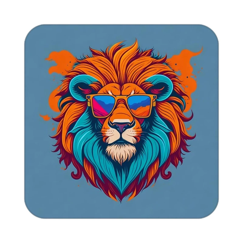 زیر لیوانی کاکتی طرح شیر مدل mp23072