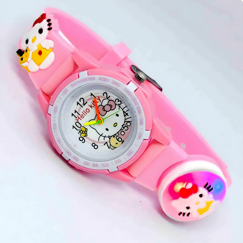 ساعت مچی عقربه ای بچگانه مدل چراغدار بند سیلیکونی ضد حساسیت طرح هلو کیتی کد 2 ساعت مچی عقربه ای بچگانه مدل چراغدار بند سیلیکونی ضد حساسیت طرح هلو کیتی کد 2