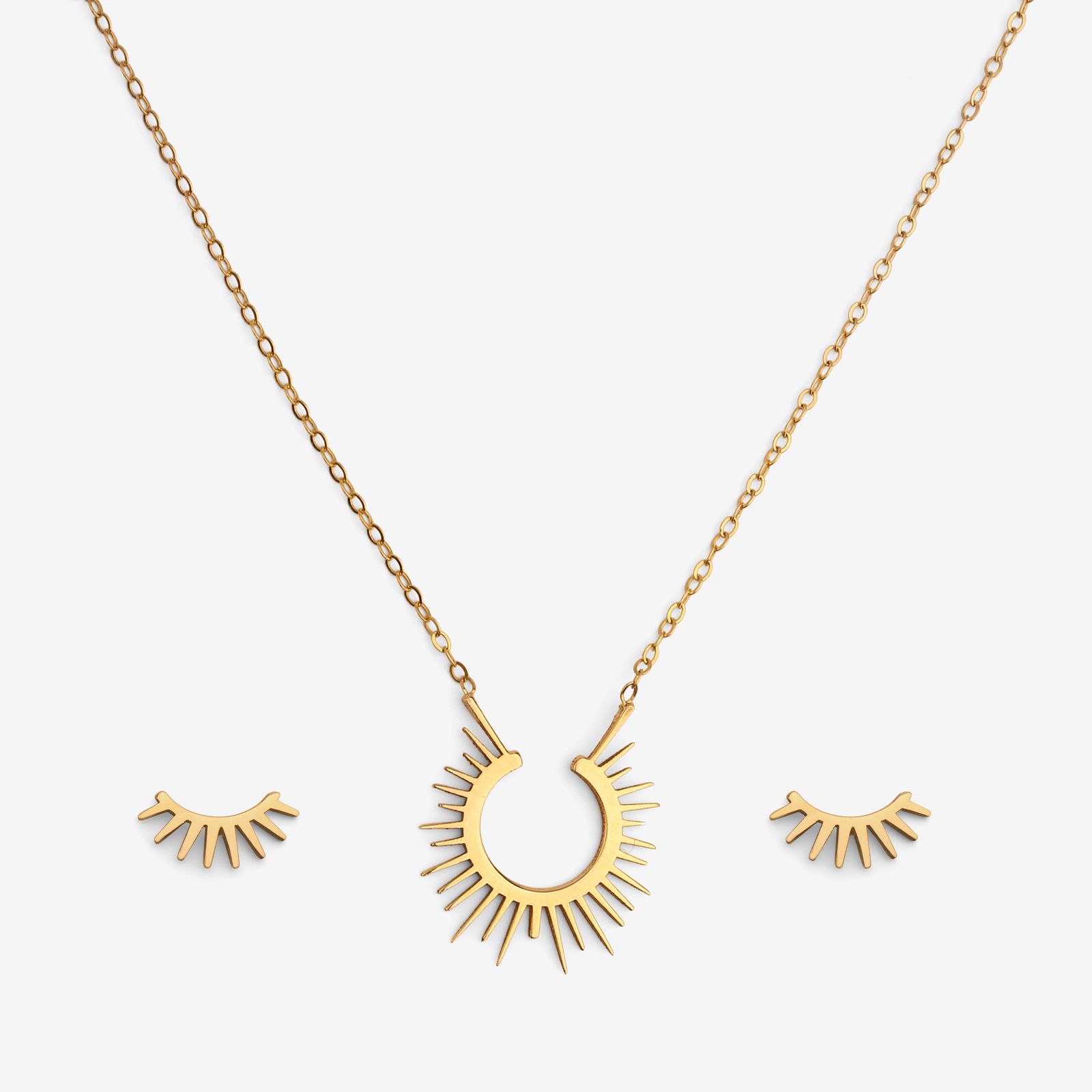 نیم ست طلا 18 عیار زنانه سایا گلد مدل خورشید نیمه ns2 -  - 1