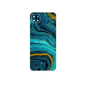 MAHOOT Turquoise marblewith golden streaks Cover Sticker for Samsung Galaxy A22 5G