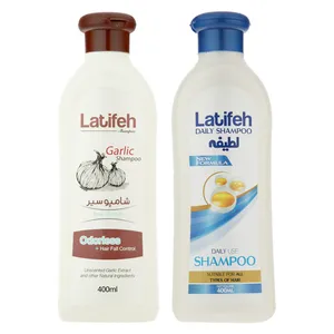 شامپو مو لطیفه مدل روزانه پروتئین ابریشم و سیر حجم 400 میلی لیتر مجموعه 2 عددی