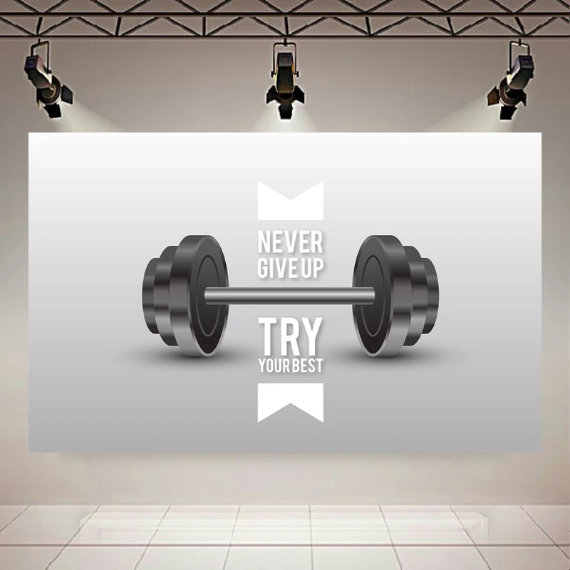 پوستر پارچه ای طرح مخمل انگیزشی بدنسازی مدل دمبل کد PD130920