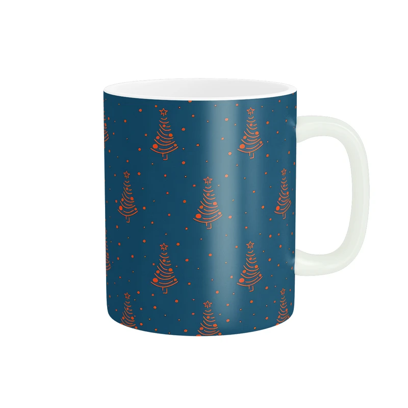 ماگ مدل الگوی گرافیکی برف و درختان زمستانی کد 1472