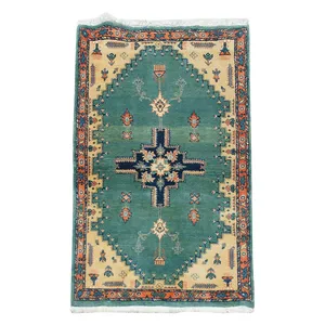 فرش دستباف یک و نیم متری طرح لچک ترنج کد 21309