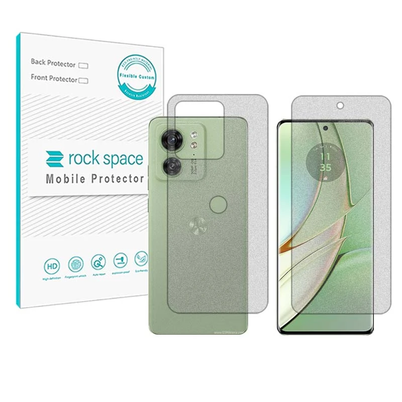 محافظ صفحه نمایش مات راک اسپیس مدل Anti Shock مناسب برای گوشی موبایل موتورولا Moto Edge 40 به همراه محافظ پشت گوشی