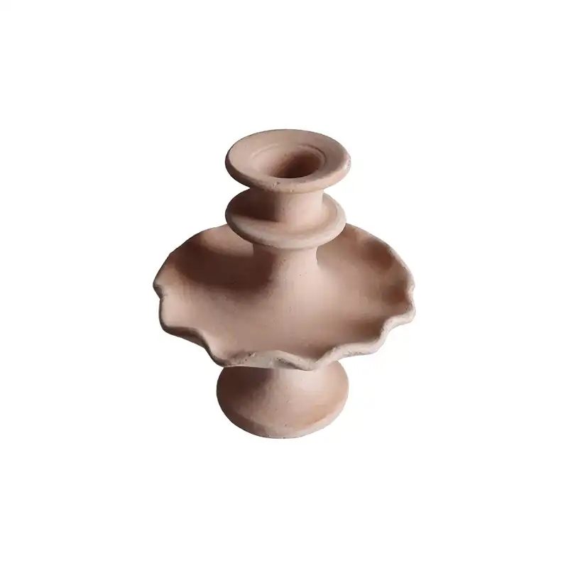 شمعدان سفالی خام کد 2