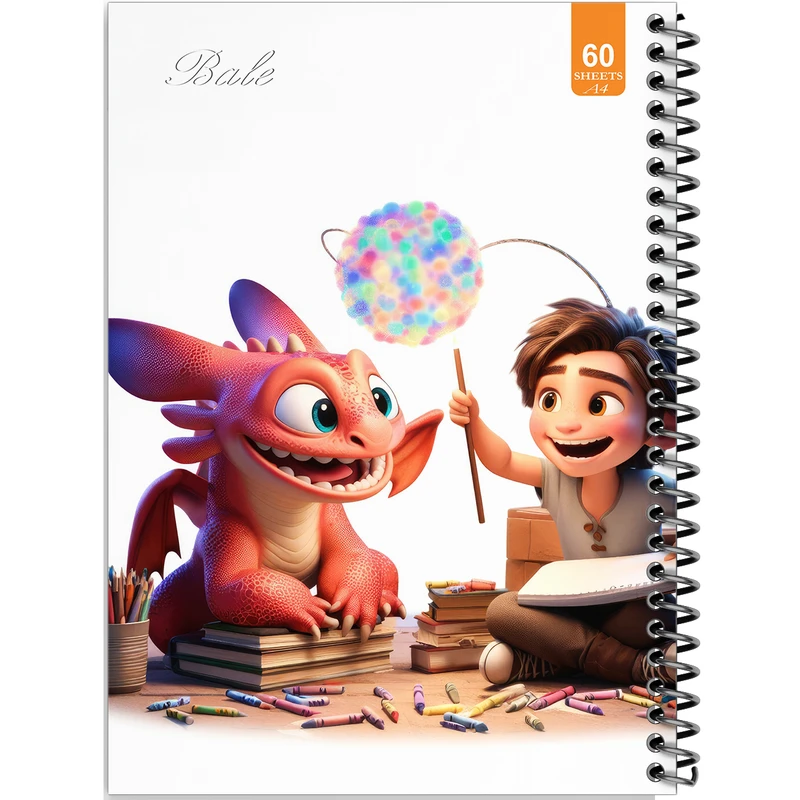 دفتر نقاشی 60 برگ انتشارات بله طرح فانتزی پسرانه کد A4-O53