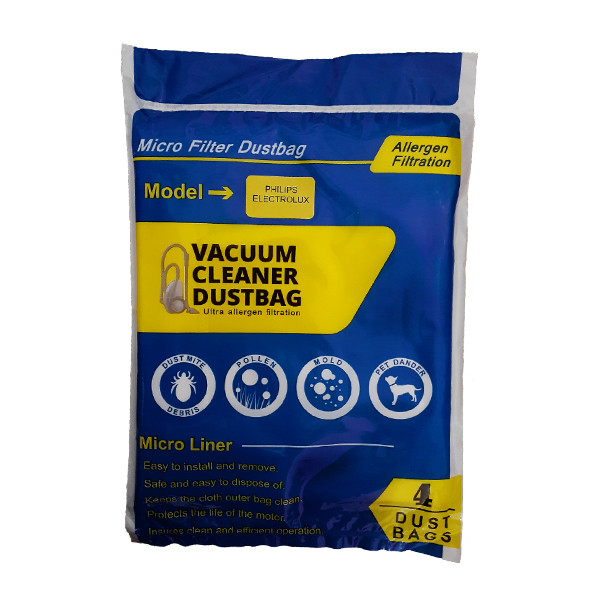 کیسه جاروبرقی کد2 بسته 4 عددی مناسب برای جاروبرقی های فیلیپس و الکترولوکس