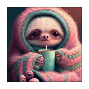 کاشی طرح تنبل فانتزی و قهوه کد 3537834