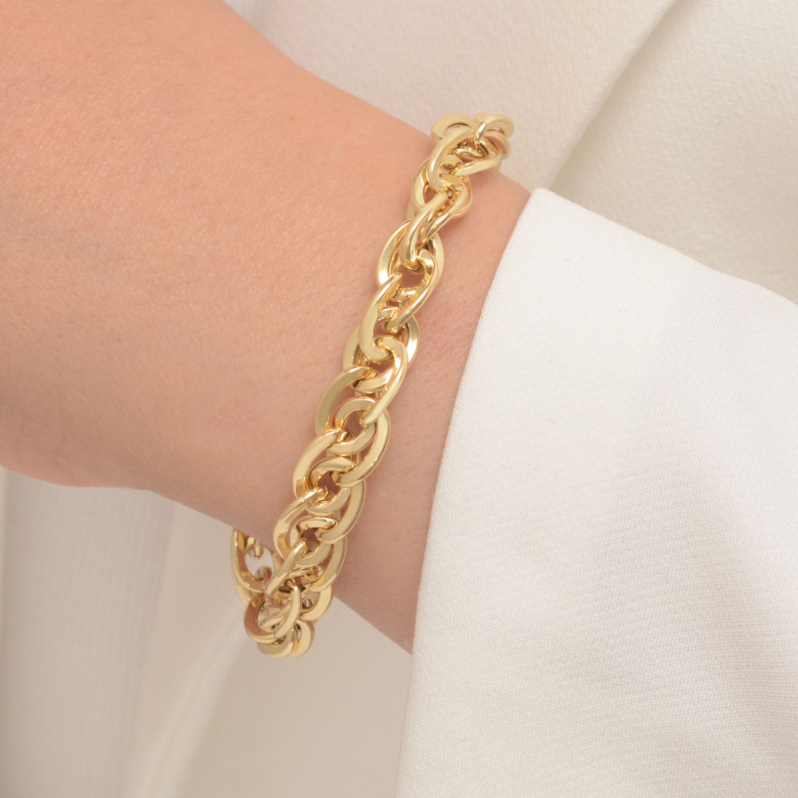 دستبند طلا 18 عیار زنانه طلای مستجابی کد M26 -  - 2