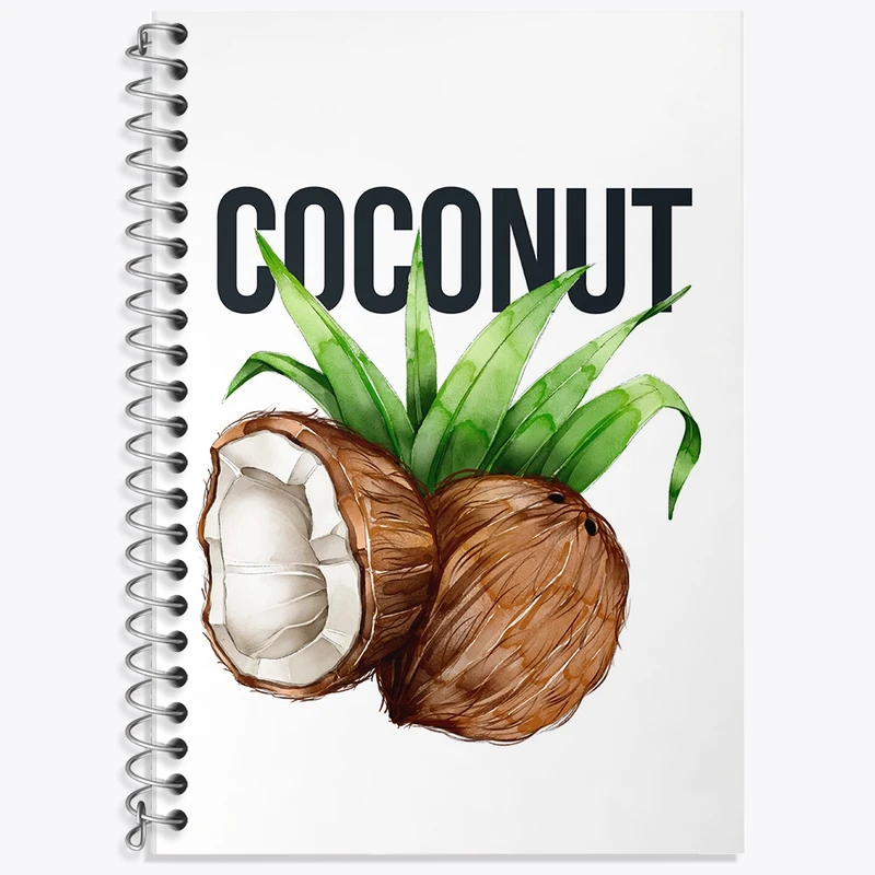 دفتر زبان 50 برگ خندالو مدل سه خط طرح نارگیل کد F1531