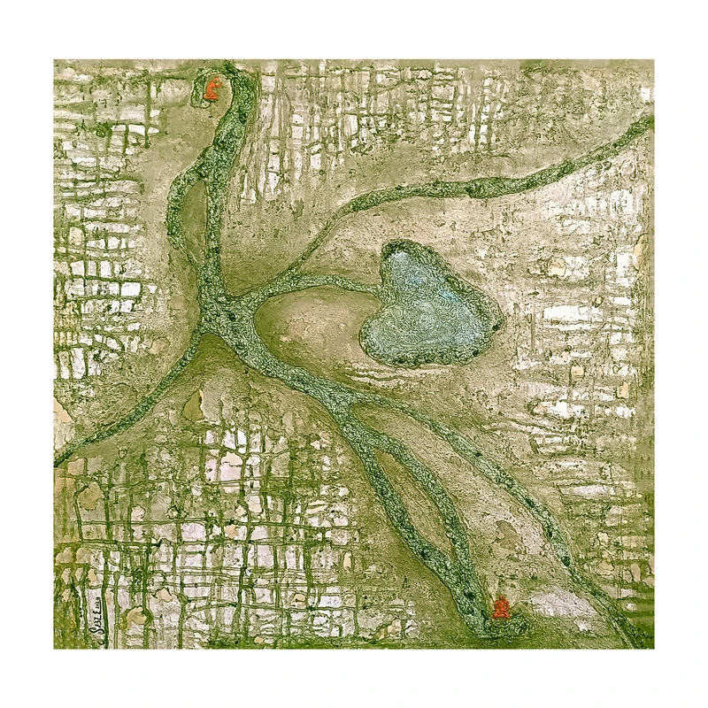 تابلو نقاشی رنگ روغن به سبک انتزاعی طرح مهربانی