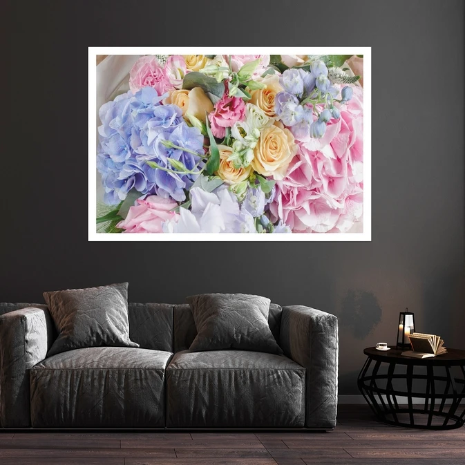 تابلو بکلیت طرح طبیعت و گل رز رنگی مدل قاب شاسی W-s8602