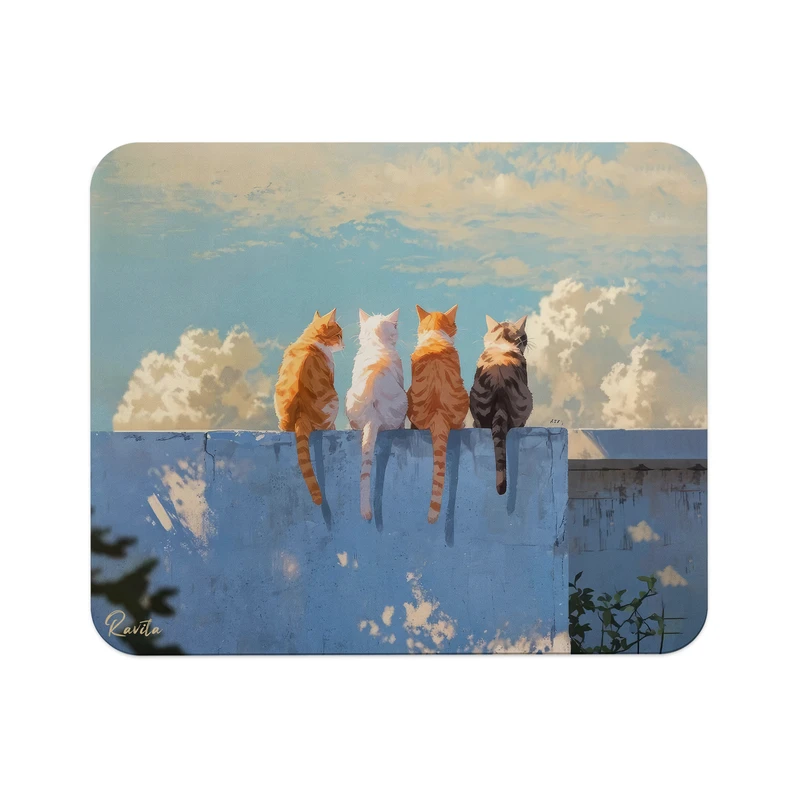 ماوس پد راویتا مدل گربه رو دیوار کد 3678 سایز 24*19 سانتی متر