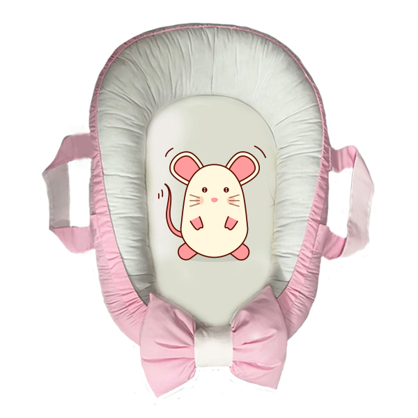 سرویس خواب سه تکه نوزاد مدل گارد محافظ دار طرح موشی کد 042