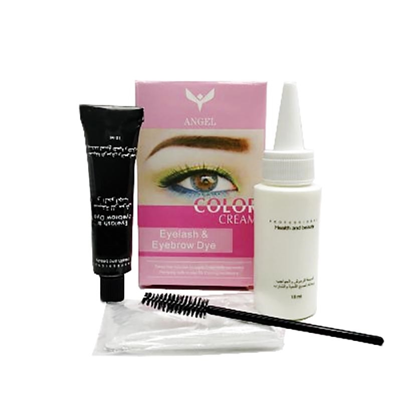 کیت رنگ ابرو و مژه آنجل مدل 01 حجم 10 میلی لیتر رنگ قهوه ای روشن