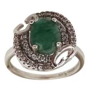 انگشتر نقره زنانه سلین کالا مدل زمرد ce-za105