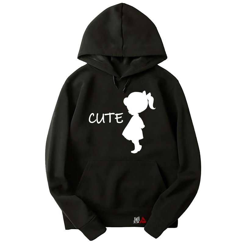 هودی دخترانه مدل CUTE کد T14 رنگ نوک مدادی
