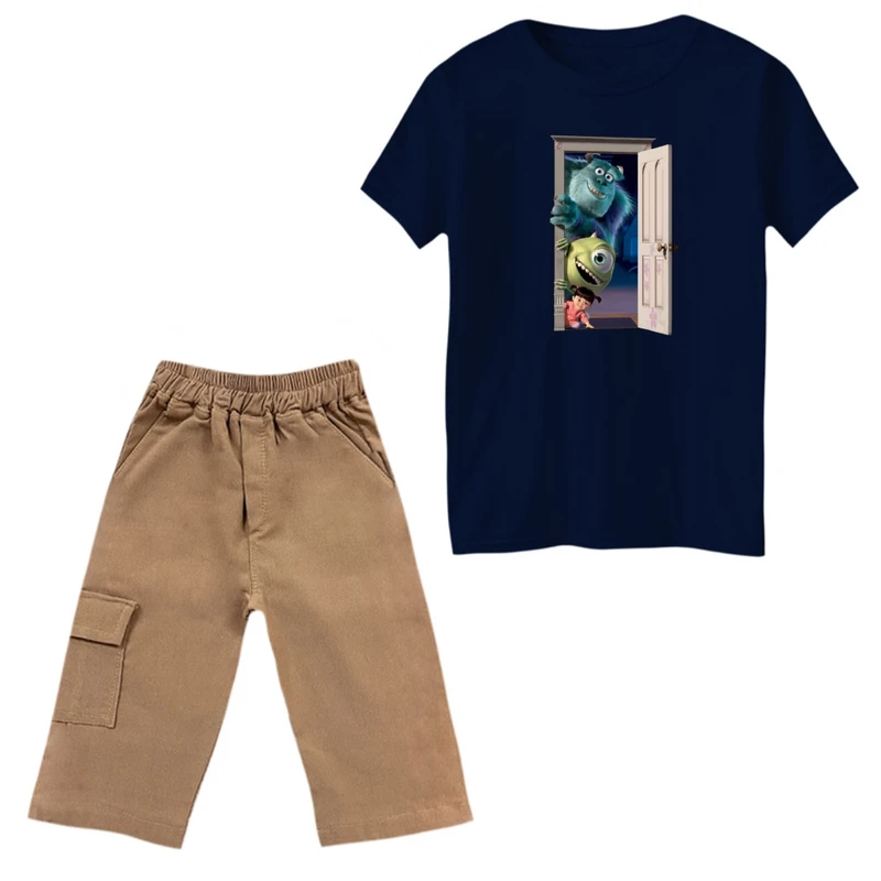 ست تی‌شرت و شلوارک پسرانه مدل کارخانه هیولاها کد 3