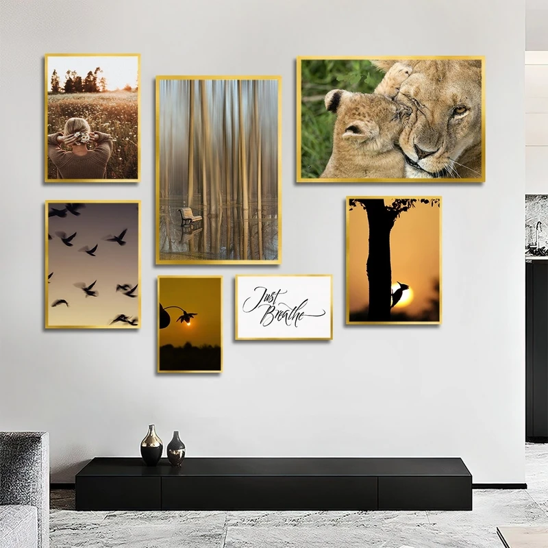 تابلو بکلیت طرح طبیعت و حیات وحش مدل T-2363 مجموعه 7 عددی