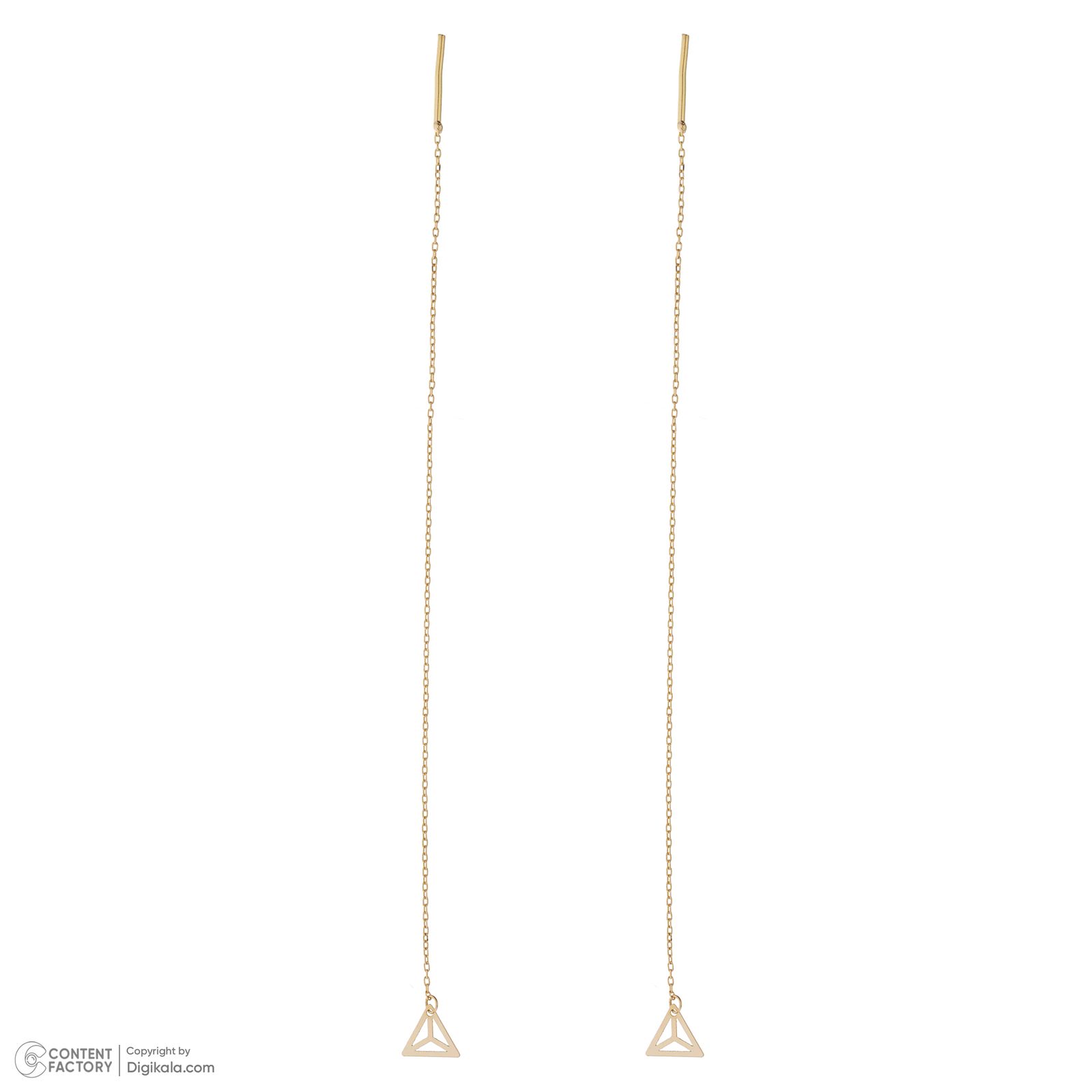 گوشواره طلا 18 عیار زنانه طلای مستجابی مدل 10221 -  - 3