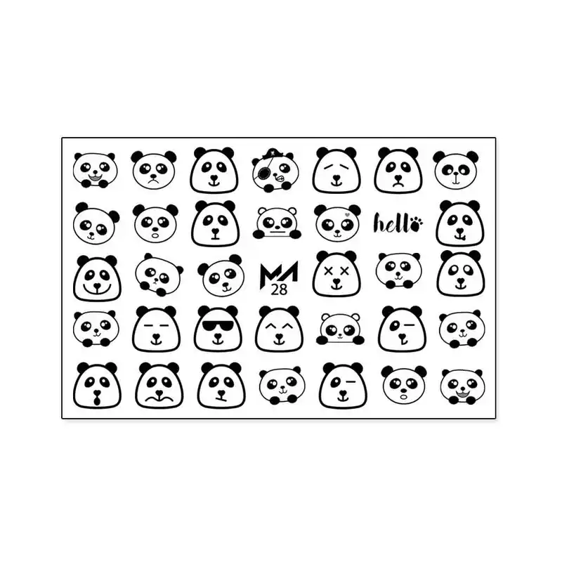 برچسب لنز ناخن مدل پاندا کد MT-L28