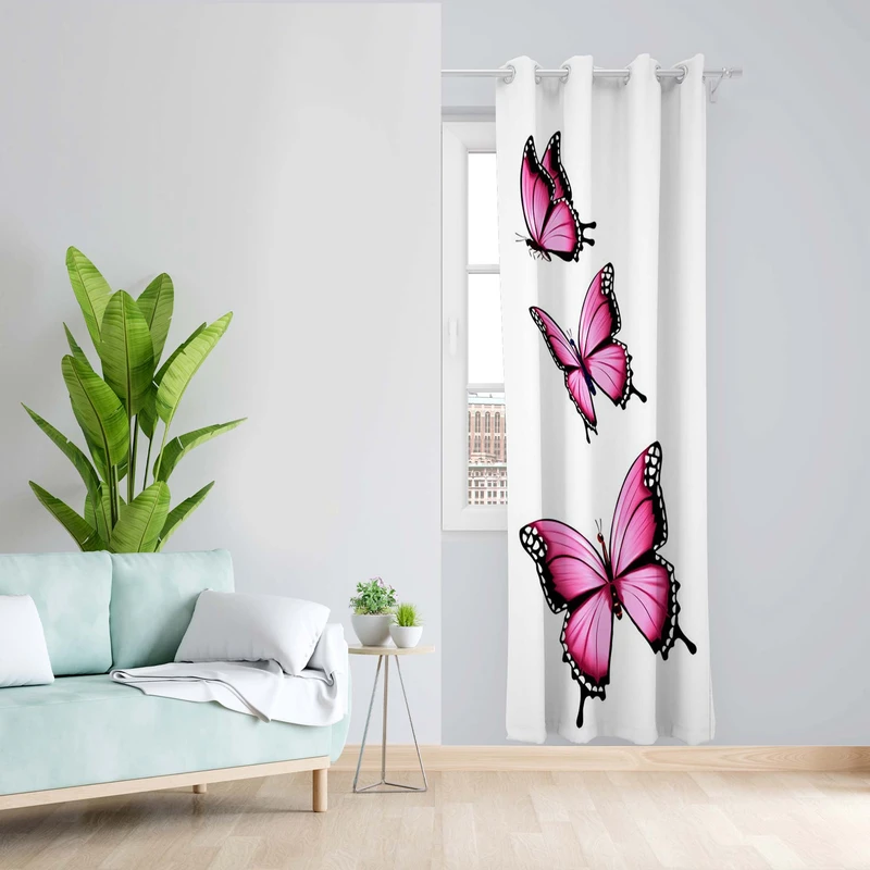 پرده طرح پروانه مدل مخمل پانچی کد 5275L z سایز 140x200 سانتی متر