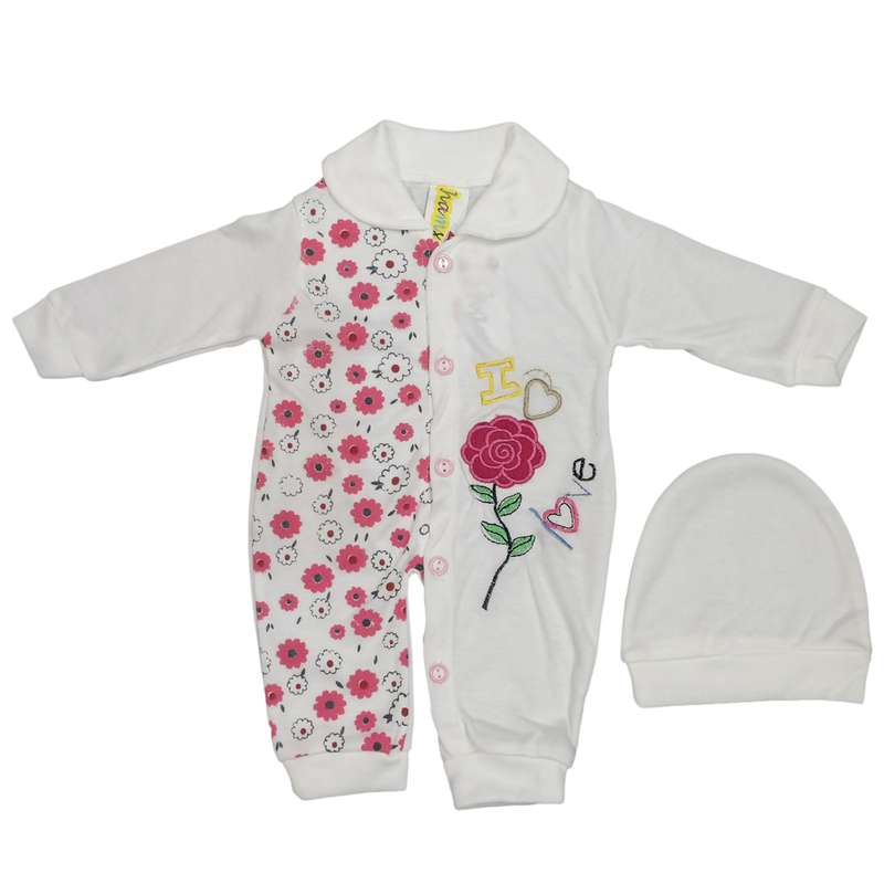 ست سرهمی و کلاه نوزادی مدل H3535-PI