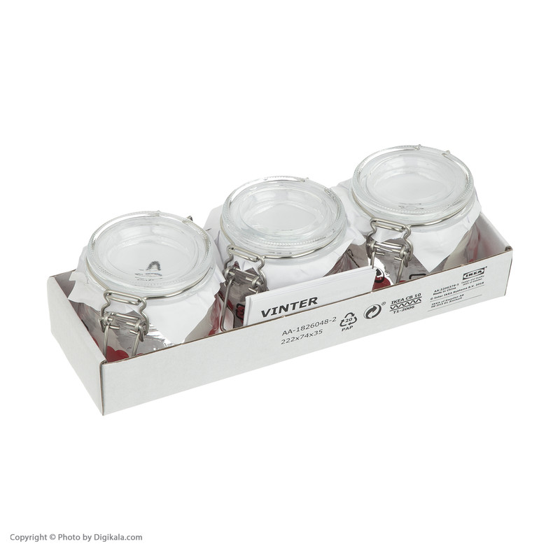 ظرف مربا ایکیا مدل 80466330 بسته 3 عددی