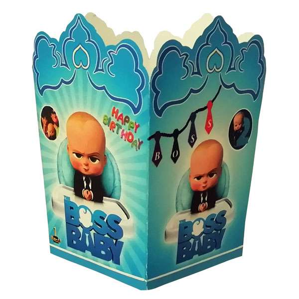 ظرف پاپ کورن مدل بچه رئیس بسته 10 عددی