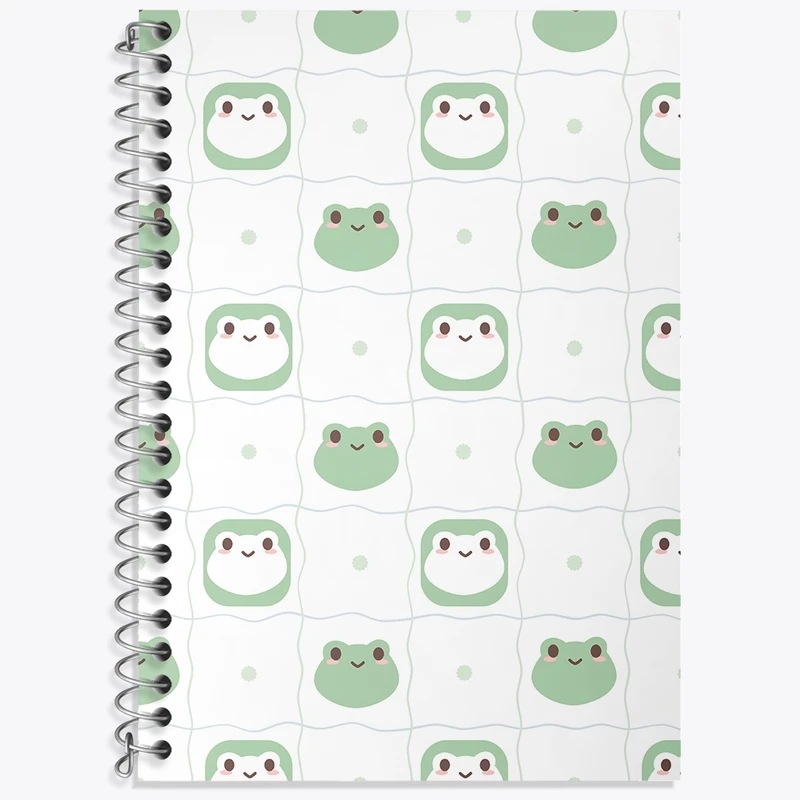 دفتر زبان 50 برگ خندالو مدل دو خط طرح قورباغه کیوت کد N419