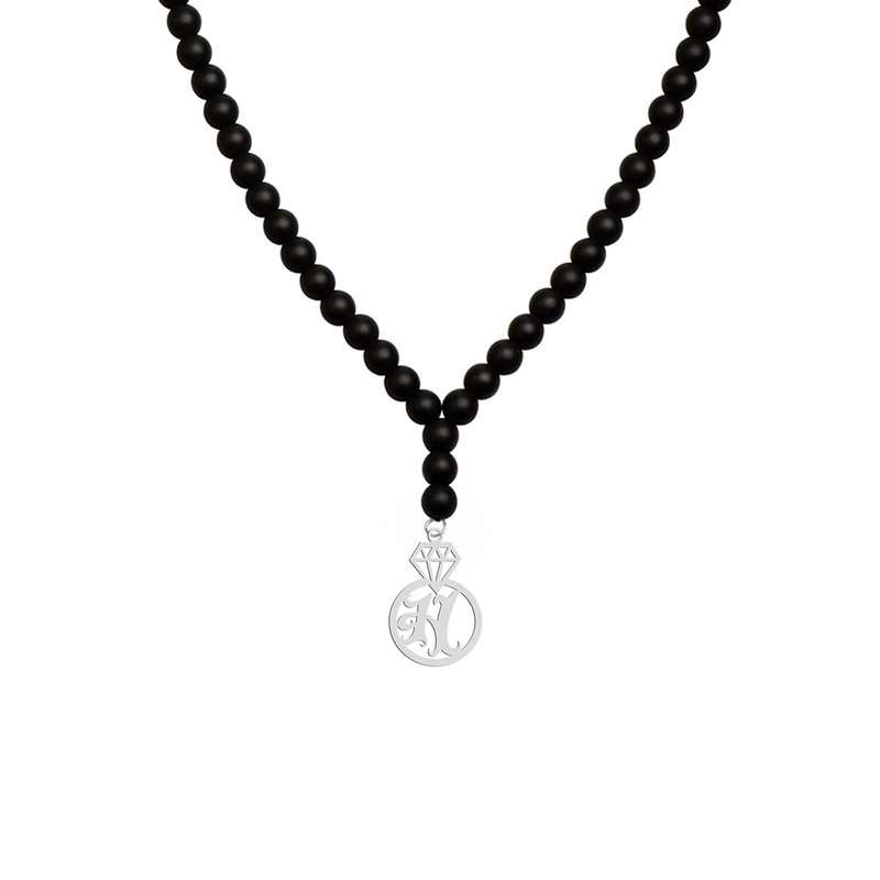 گردنبند نقره زنانه هایکا مدل الماس و حرف H کد n.ha1-842