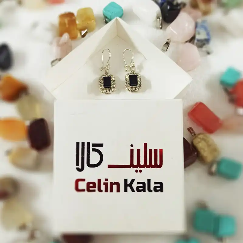 گوشواره نقره زنانه سلین کالا مدل عقیق ce-g-aghigh