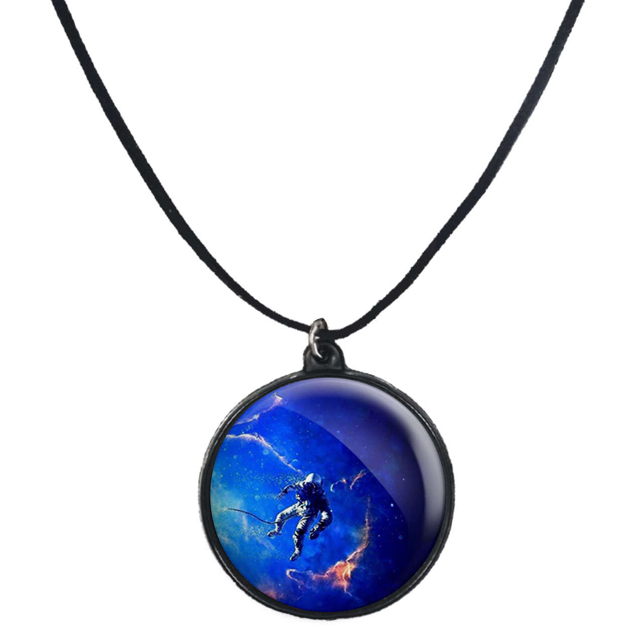 گردنبند پرمانه طرح فضانورد کد pmb.10358 مدل دو طرفه