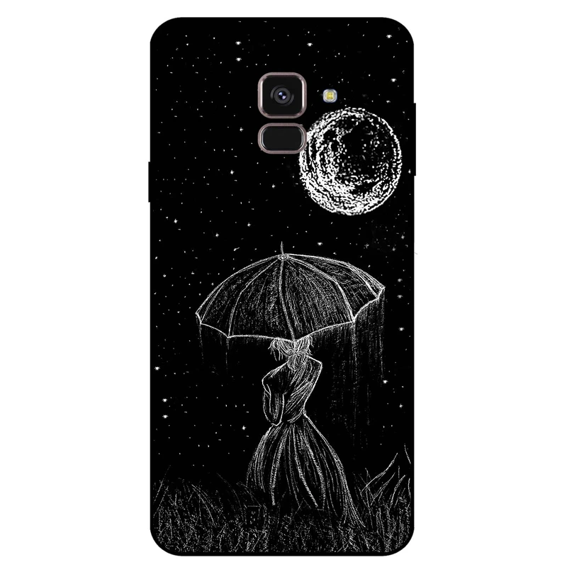 کاور مگافون طرح دختر و ماه مدل 1369 مناسب برای گوشی موبایل سامسونگ Galaxy A8 2018         