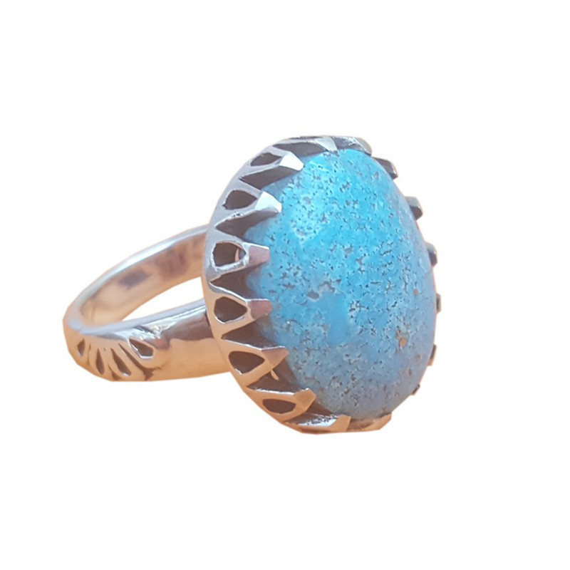 انگشتر نقره فیروزه بلو استون مدل 396110103