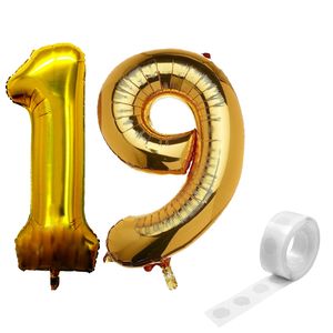 بادکنک فویلی و چسب بادکنک مسترتم طرح عدد 19 پلاس
