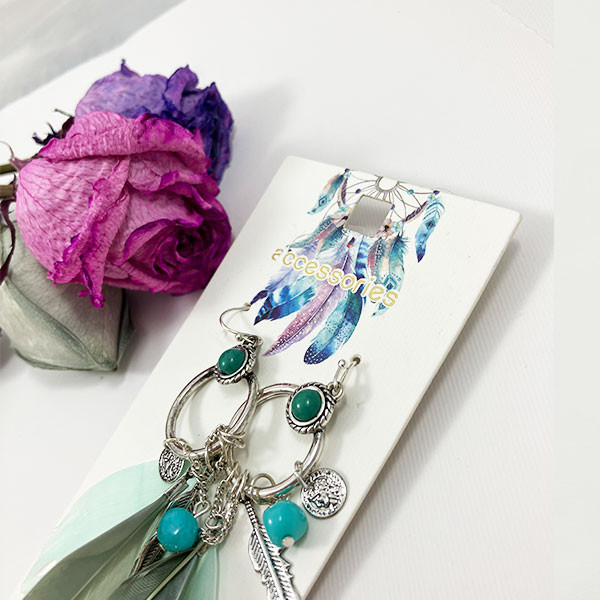 گوشواره زنانه اکسسورایز مدل برگ و پر گوشواره زنانه اکسسورایز مدل برگ و پر