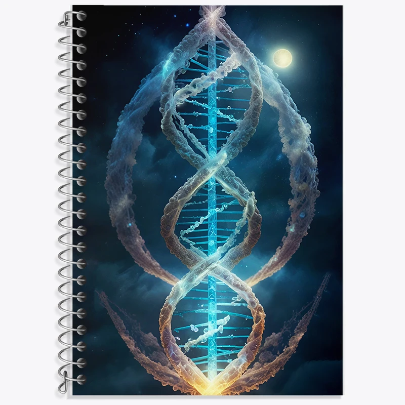 دفتر زبان 50 برگ خندالو مدل سه خط طرح دی ان ای (DNA) کد F6358