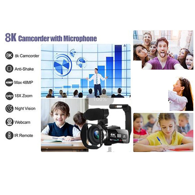 دوربین فیلم برداری مدل 8k 48MP 16X Auto Focus