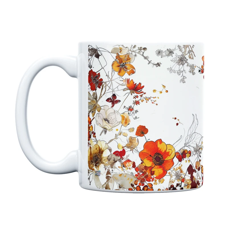 ماگ حس آمیزی طرح گل‌های بهاری کد 93 