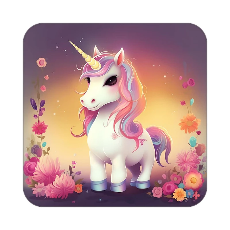 زیر لیوانی کاکتی طرح اسب تک شاخ و یونیکورن مدل mp30640