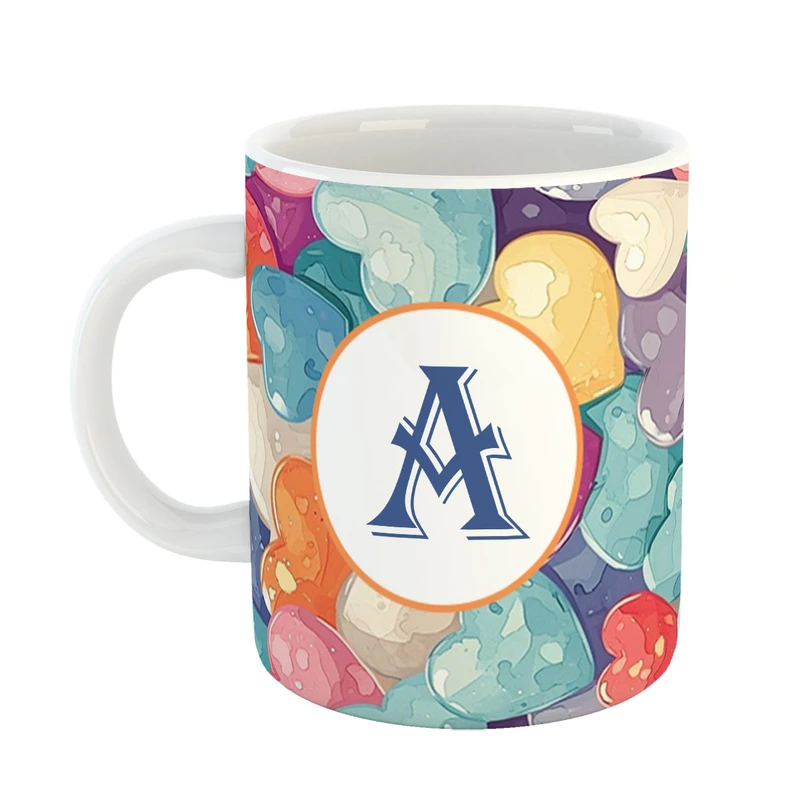 ماگ پادآفرین مدل فانتزی طرح حرف A کد 22